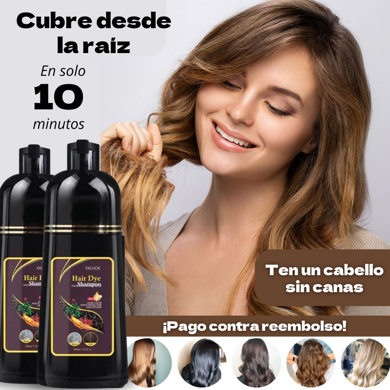 ⭐️ Champú 3 en 1 para Cabellos Blancos + Peine de Bambú Ecológico de Regalo